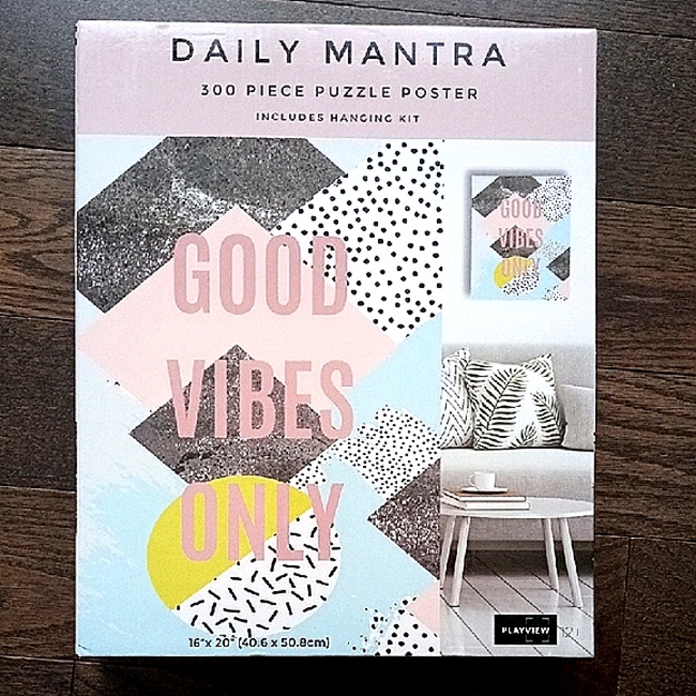 Daily Mantra Puzzle Poster - Good Vibes Only